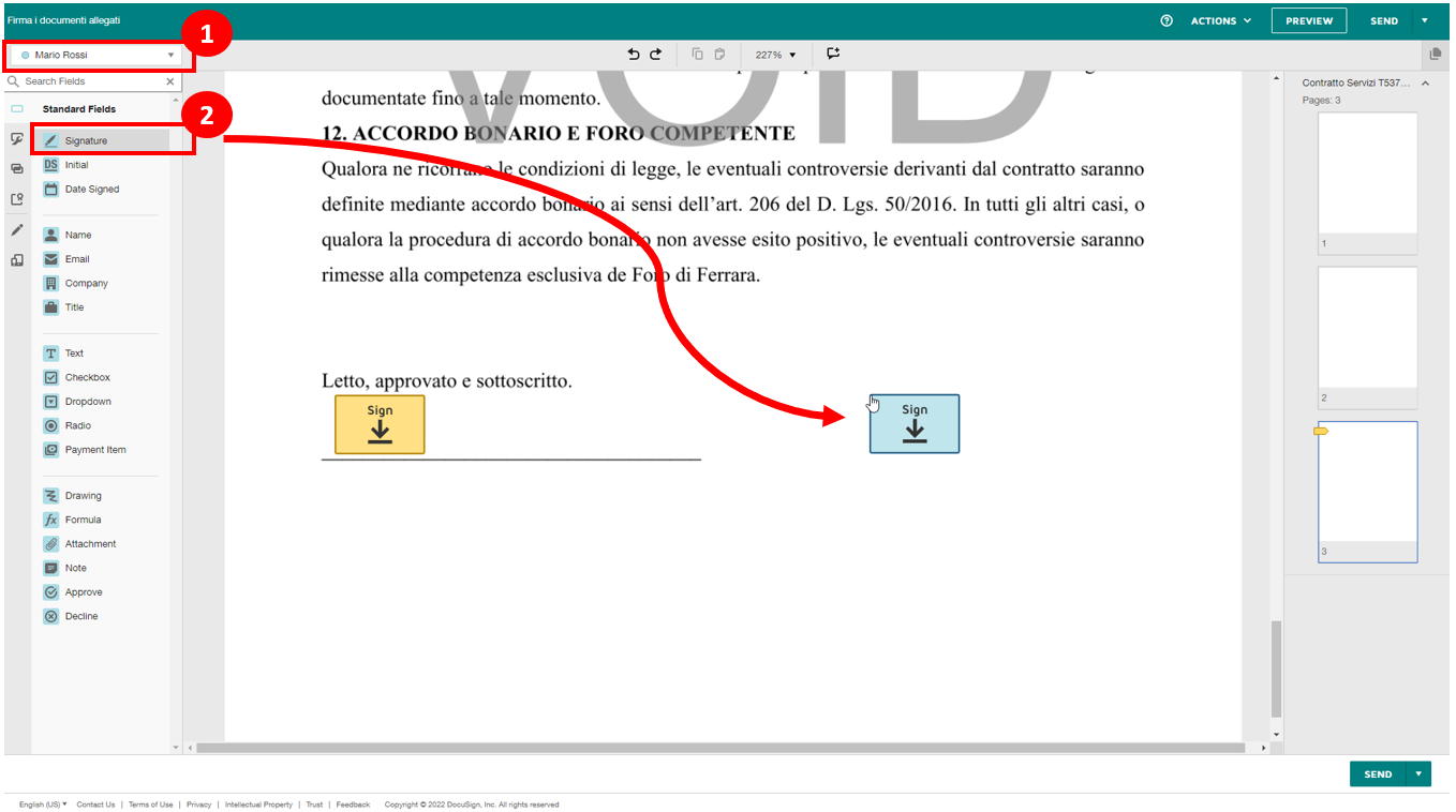 Configura processo di firma